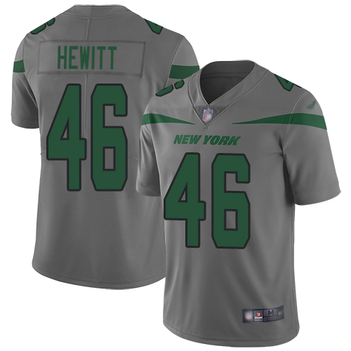 New York Jets Limited Gray Youth Neville Hewitt Jersey NFL Football #46 Inverted Legend->->Youth Jersey